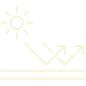 Icône de rayons du soleil frappant la surface