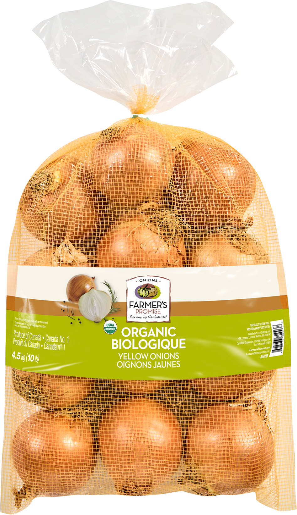 Oignons jaunes biologiques 10 lb