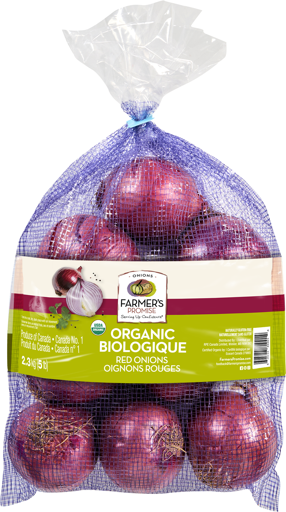 Oignons rouges biologiques 5 lb